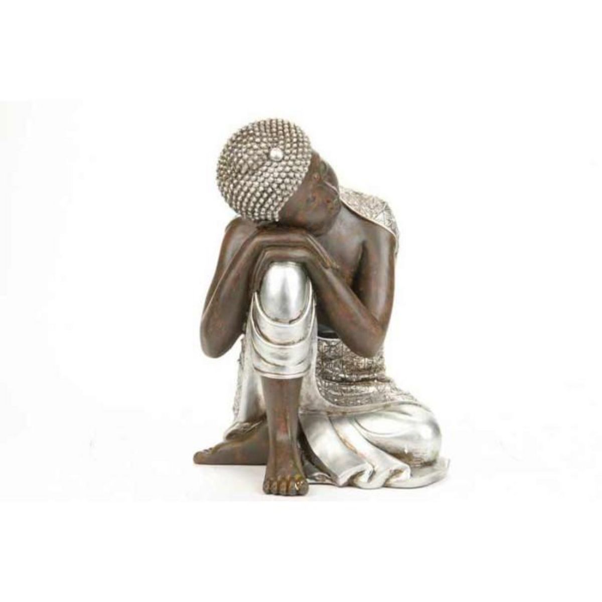 ATMOSPHERA Statue Déco  Bouddha  35cm Naturel & Argent