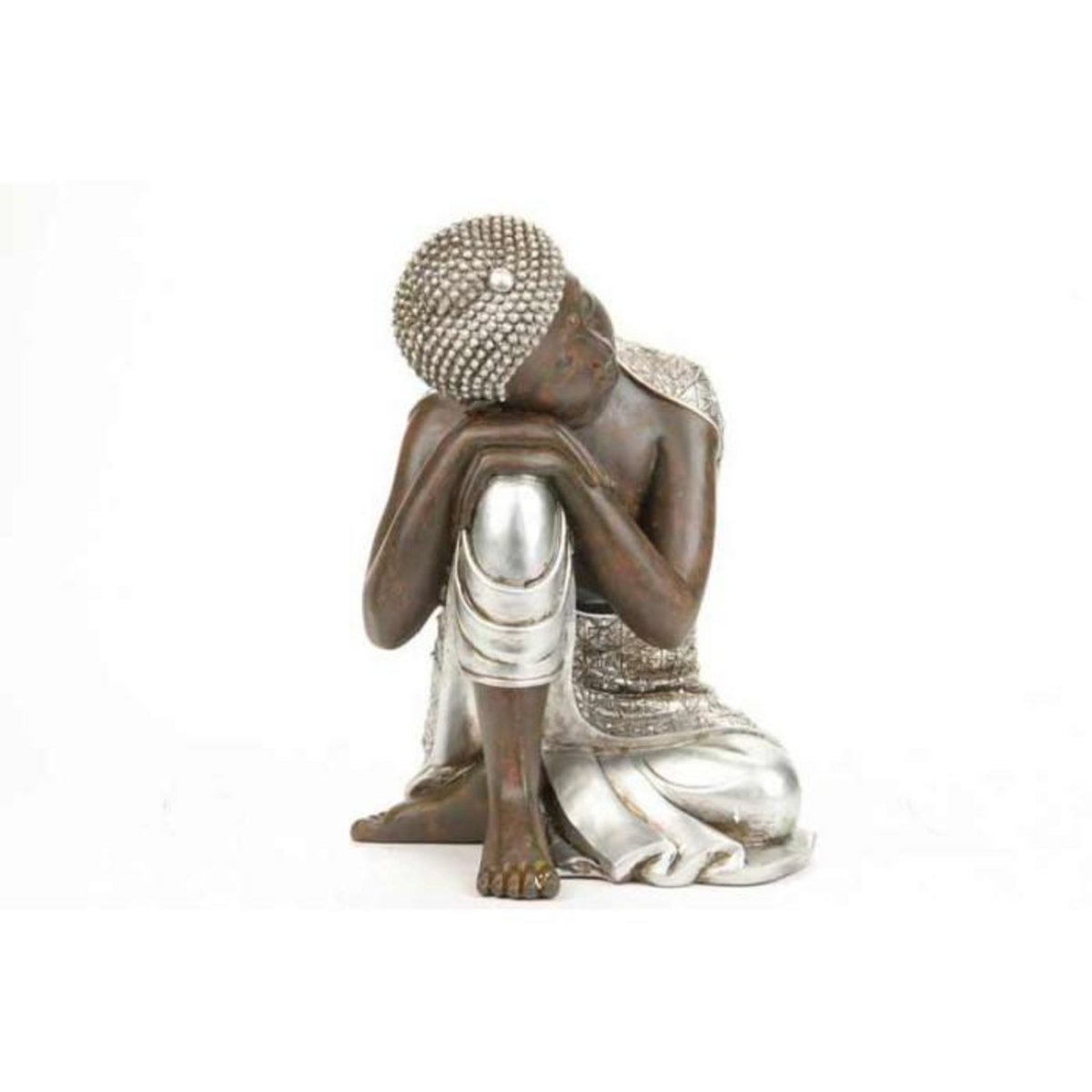 ATMOSPHERA Statue Déco  Bouddha  35cm Naturel & Argent