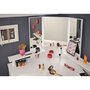Voir la diapositive 7 : Coiffeuse d'angle avec LED 3 miroirs 5 tiroirs pivotants GIRLY