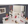 Voir la diapositive 7 : Coiffeuse d'angle avec LED 3 miroirs 5 tiroirs pivotants GIRLY