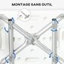 Voir la diapositive 6 : HOMCOM Chaise de douche siège de douche ergonomique hauteur réglable pieds antidérapants charge max. 136 Kg alu HDPE blanc bleu