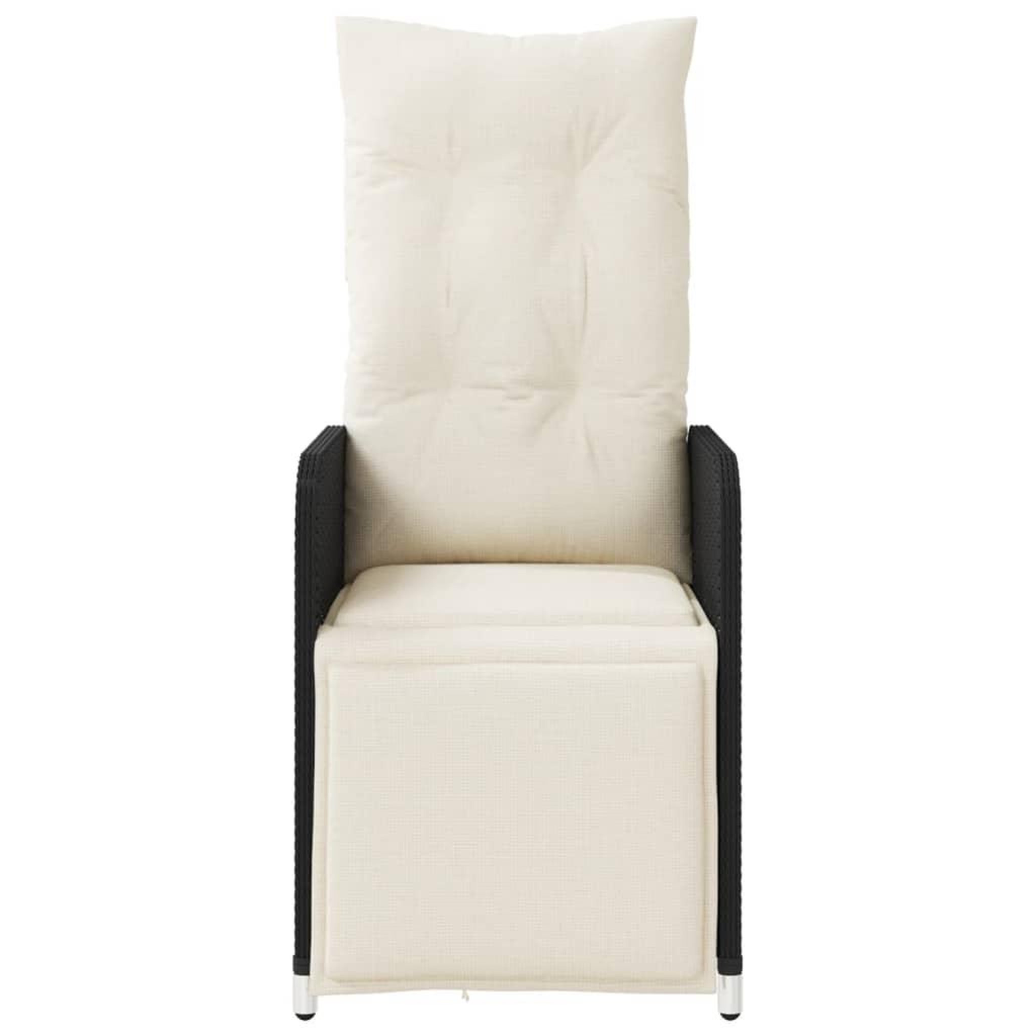 Voir la diapositive 4 : VIDAXL Chaises inclinables de jardin lot de 2 et coussins noir rotin