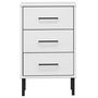 Voir la diapositive 4 : VIDAXL Table de chevet avec pieds en metal Blanc Bois pin massif OSLO