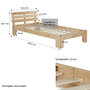 Voir la diapositive 3 : HomeStyle4U Lit simple en bois 90x200 avec sommier à lattes naturel