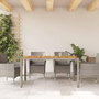 Voir la diapositive 3 : VIDAXL Table de jardin et dessus en bois d'acacia gris resine tressee