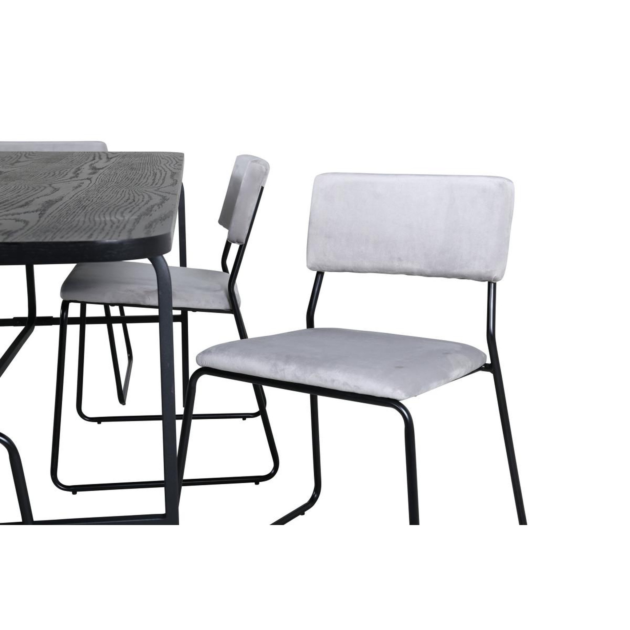 Voir la diapositive 4 : Paris Prix Ensemble table à manger & 6 chaises  uno & kenth  200cm gris & noir
