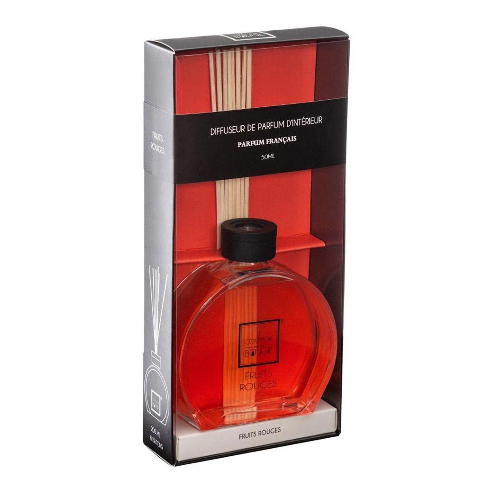 Voir la diapositive 2 : COMPTOIR DE LA BOUGIE Diffuseur de parfum & 6 bâtonnets  haly  50ml fruits rouges