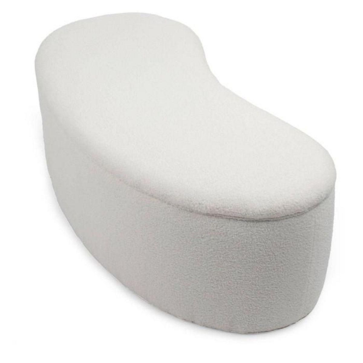 Paris Prix Banquette & Coffre Bouclette  Courbe  120cm Blanc