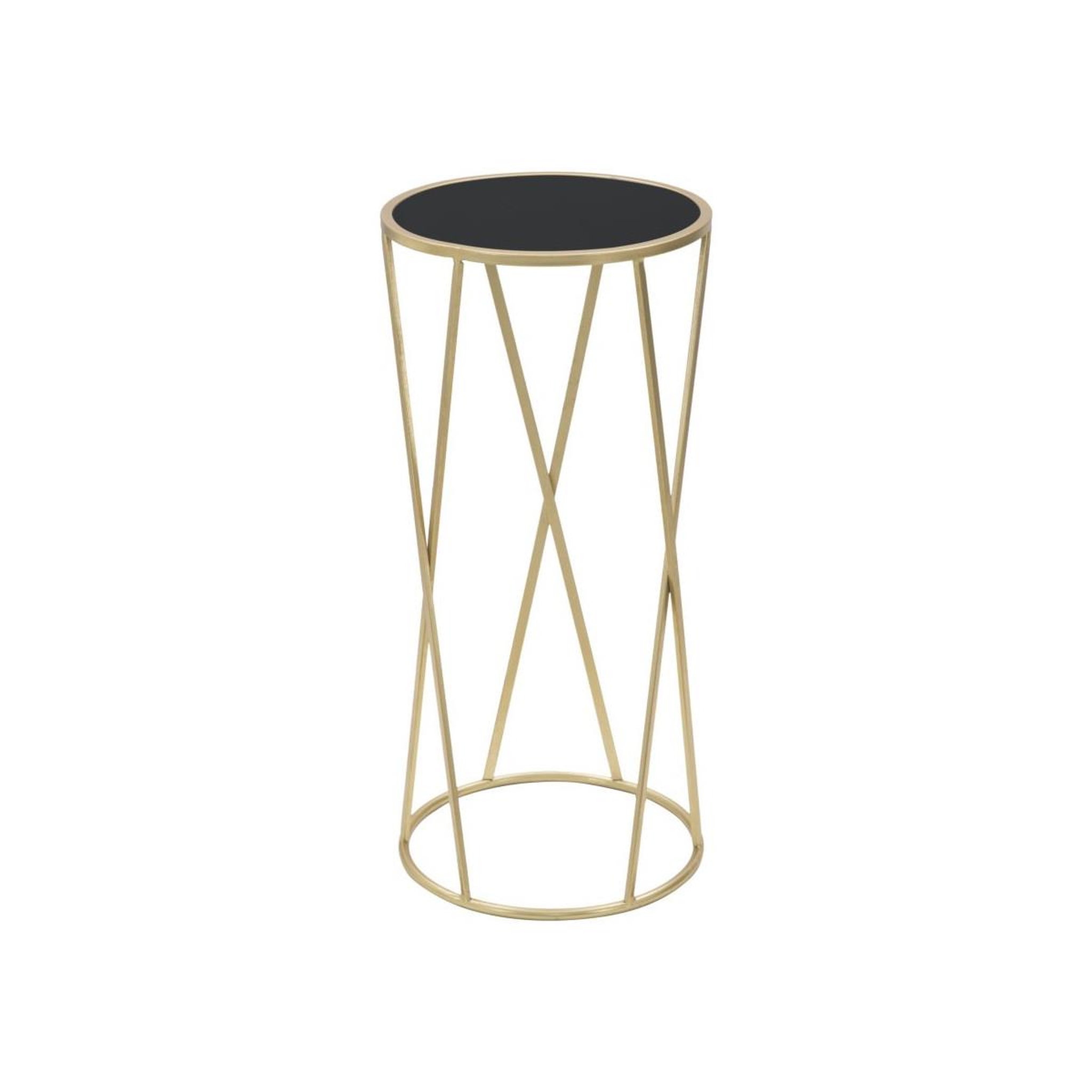 Paris Prix Table d'Appoint Design  Milla  75cm Noir & Or
