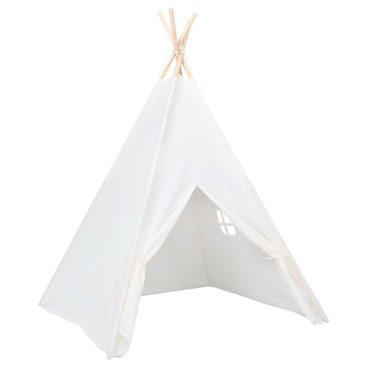 VIDAXL Tente tipi d'enfants avec sac Peau de peche Blanc 120x120x150cm