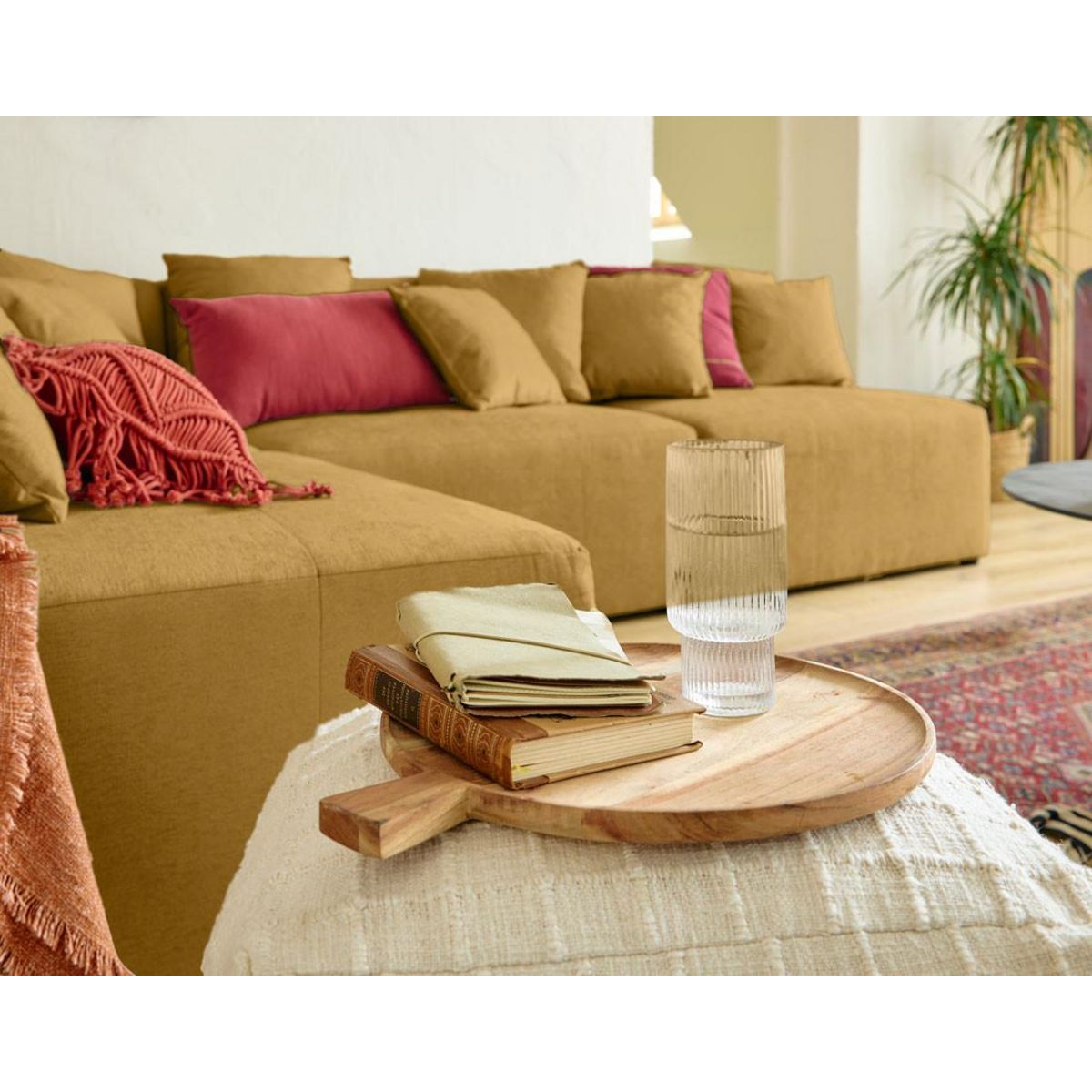 LISA DESIGN Amalfi - canapé modulable d'angle réversible - 4 places - en tissu