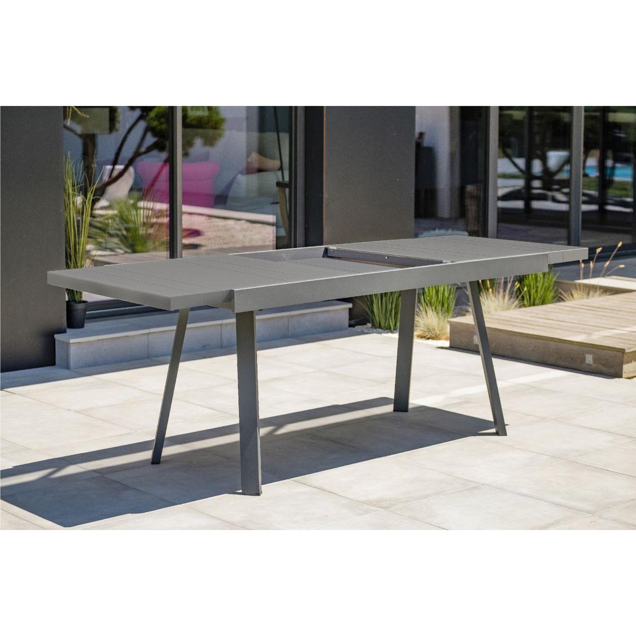 Voir la diapositive 6 : DCB GARDEN Table de Jardin Extensible  Stockholm  150-225cm Gris Anthracite