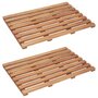 Voir la diapositive 1 : VIDAXL Tapis de salle de bain 2 pcs Bois d'acacia massif 56x37 cm