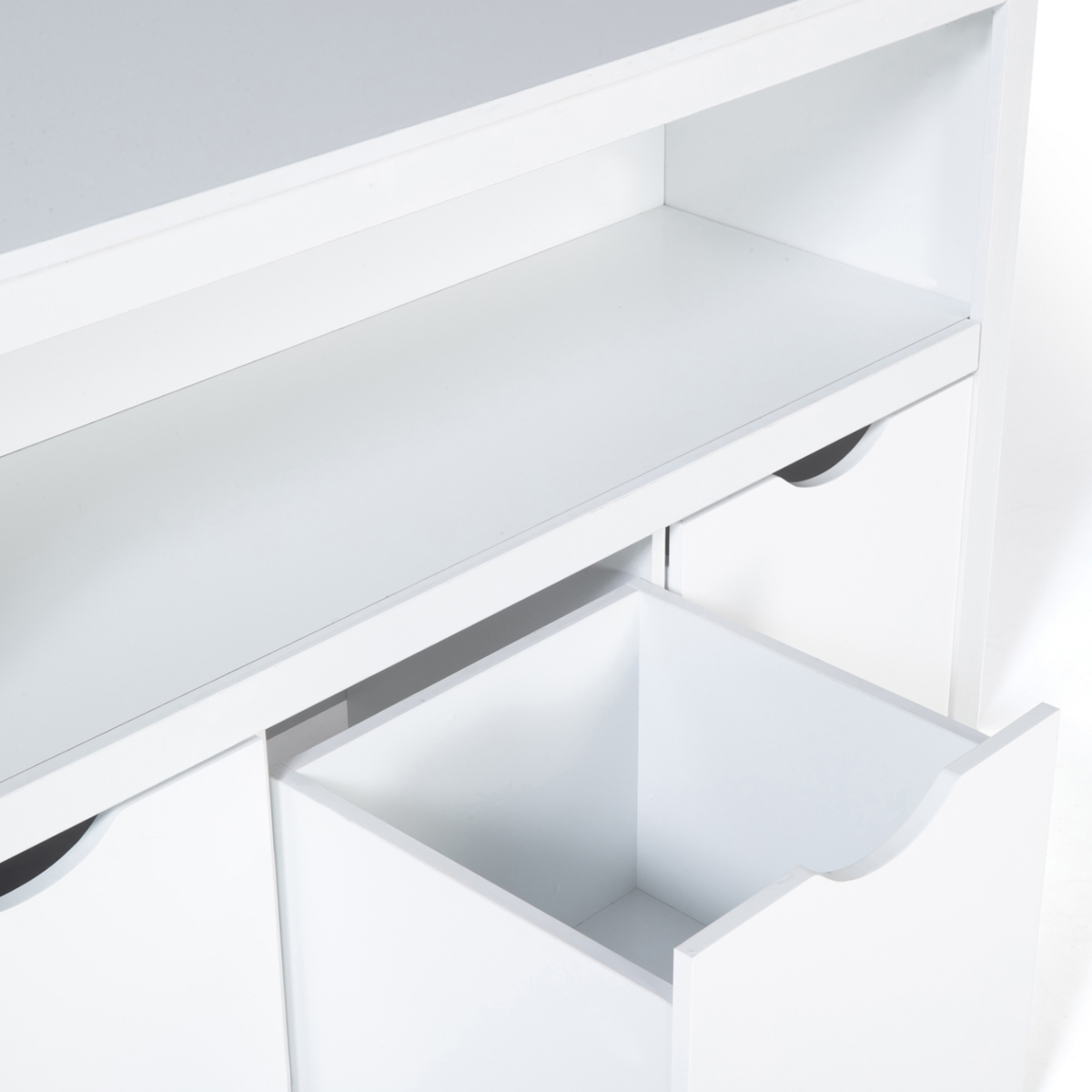 ID MARKET Meuble de rangement enfant MANA en bois blanc 3 tiroirs cubes sur roulettes