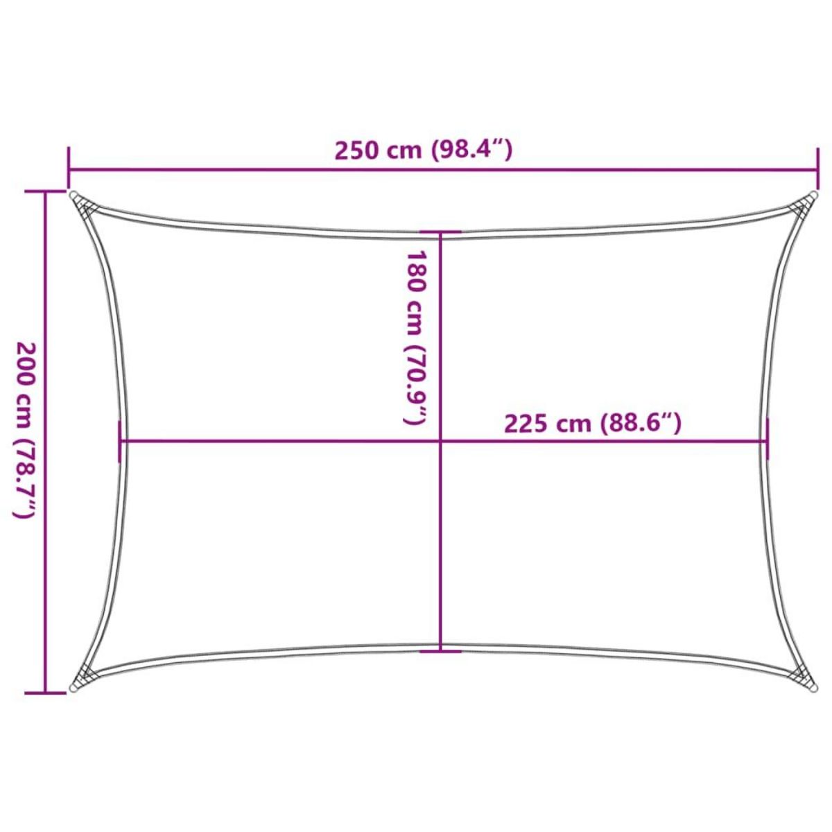 VIDAXL Voile d'ombrage 160 g/m^2 Vert clair 2x2,5 m PEHD