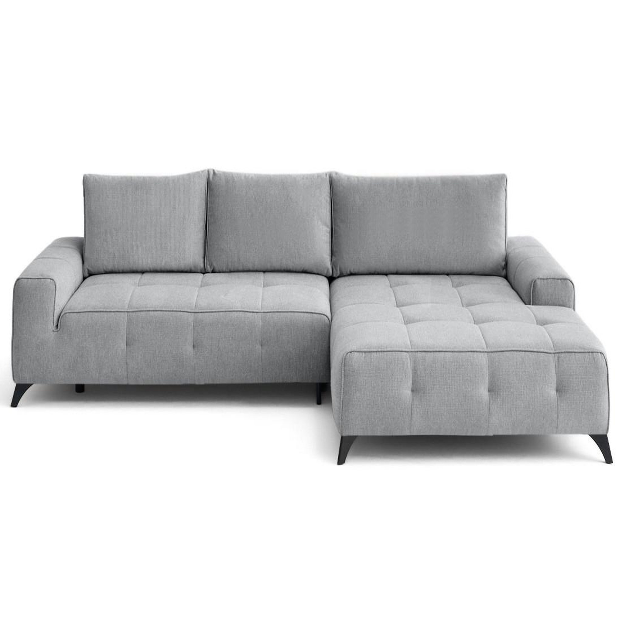Voir la diapositive 1 : LISA DESIGN Rimini - canapé d'angle droit 4 places convertible avec coffre en tissu texturé