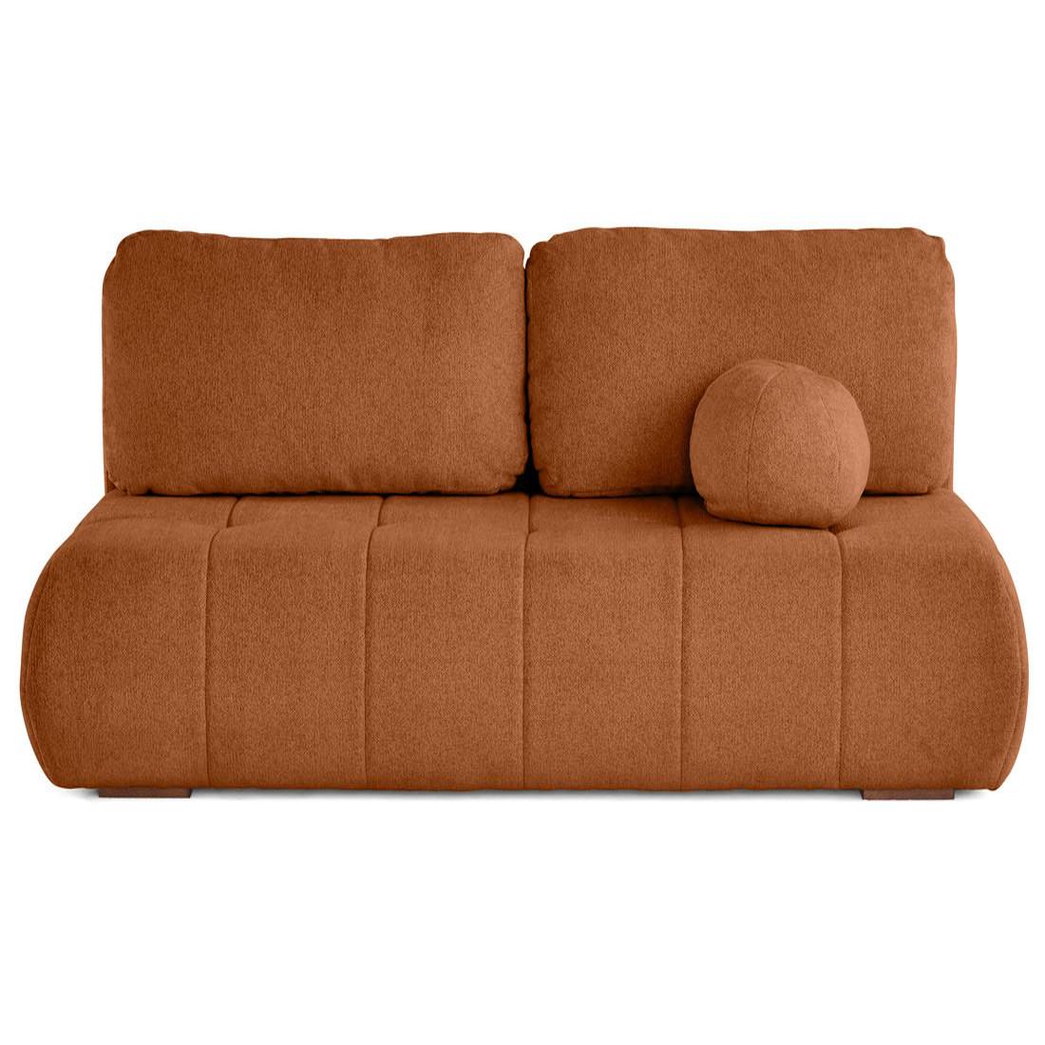 BEST MOBILIER Bowie - canapé 3 places convertible coffre + coussin rond inclus en tissu texturé. Coloris disponibles : Gris, Beige, Vert, Bleu, Orange