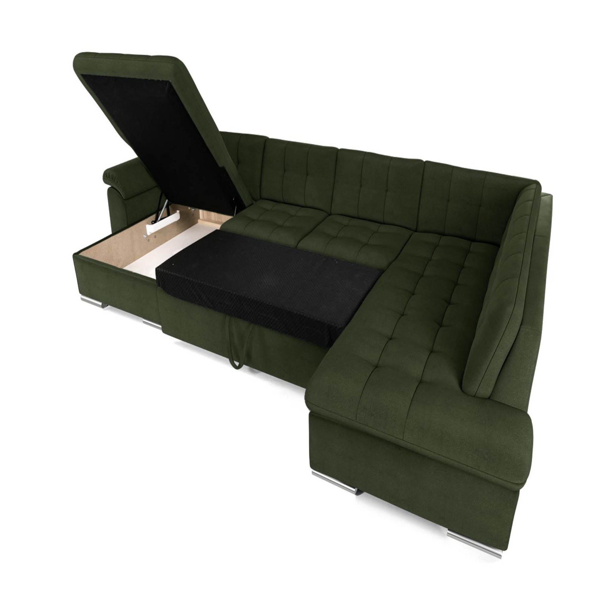 Voir la diapositive 3 : BEST MOBILIER Chuck - canapé panoramique xxl - convertible avec coffre - 7 places - droit