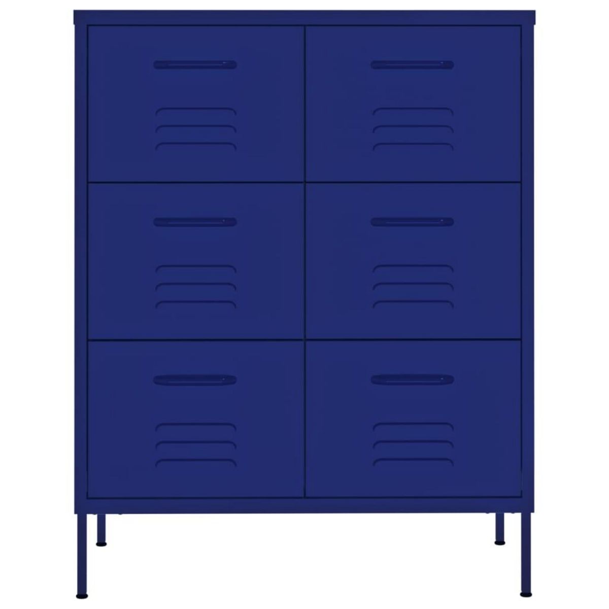 VIDAXL Armoire a tiroirs Bleu marine 80x35x101,5 cm Acier