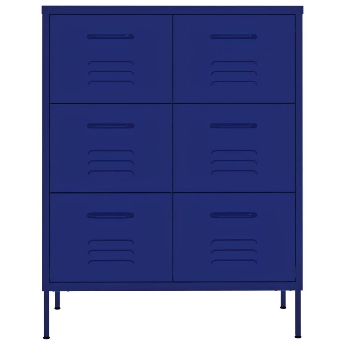 VIDAXL Armoire a tiroirs Bleu marine 80x35x101,5 cm Acier