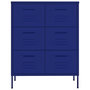Voir la diapositive 3 : VIDAXL Armoire a tiroirs Bleu marine 80x35x101,5 cm Acier