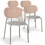 Voir la diapositive 2 : Paris Prix Lot de 4 Chaises Empilables Tissu  Kane  84cm Beige