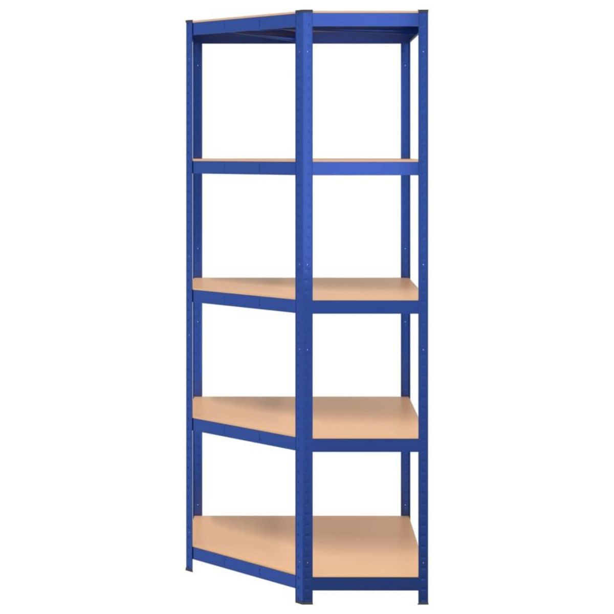 VIDAXL Etagere d'angle a 5 niveaux Bleu Acier et bois d'ingenierie