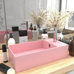 VIDAXL Lavabo de salle de bain avec trop-plein Ceramique Rose