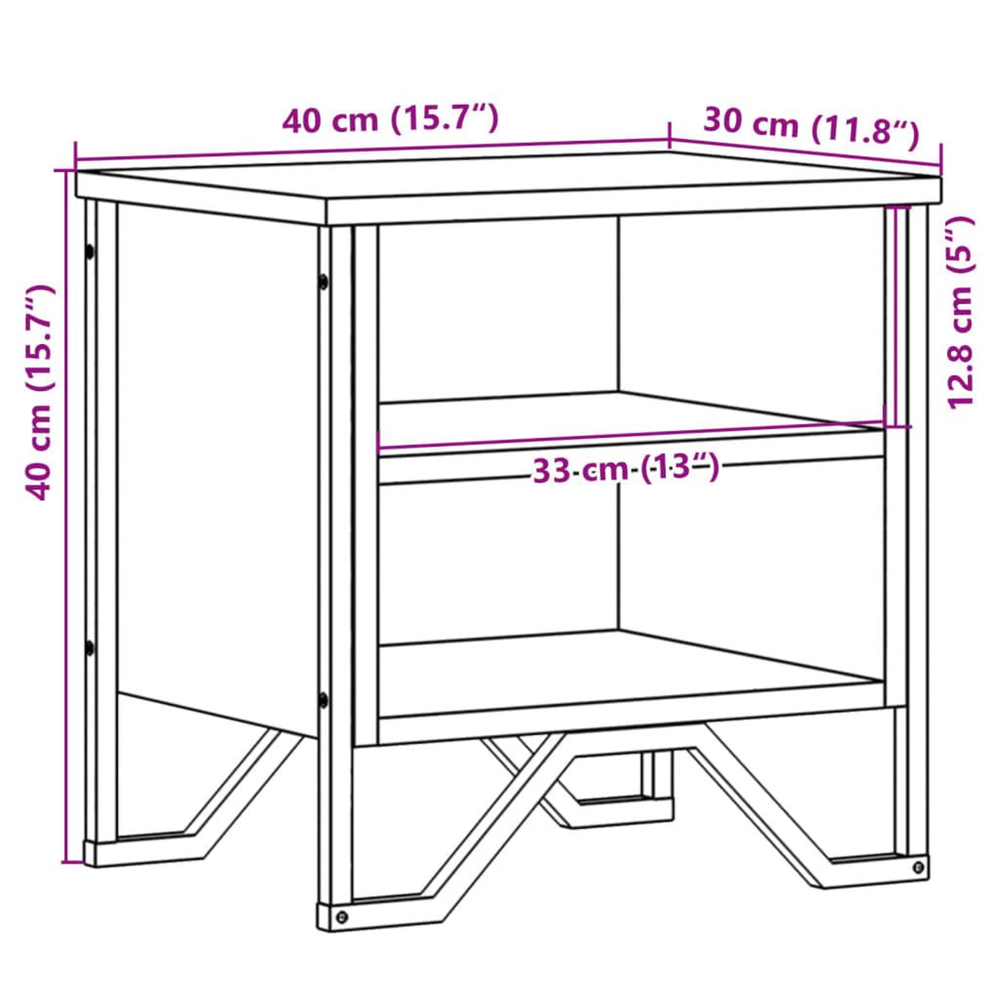 Voir la diapositive 6 : VIDAXL Tables de chevet 2pcs chene sonoma 40x30x40cm bois d'ingenierie