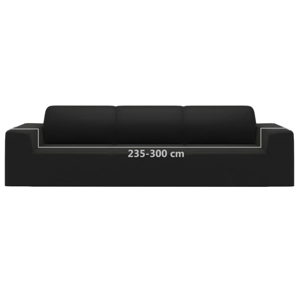 VIDAXL Housse extensible de canape 4 places Noir Jersey de polyester