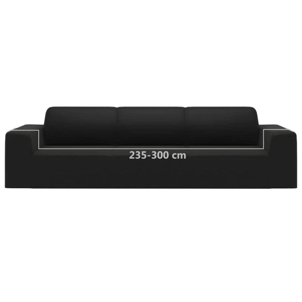 VIDAXL Housse extensible de canape 4 places Noir Jersey de polyester