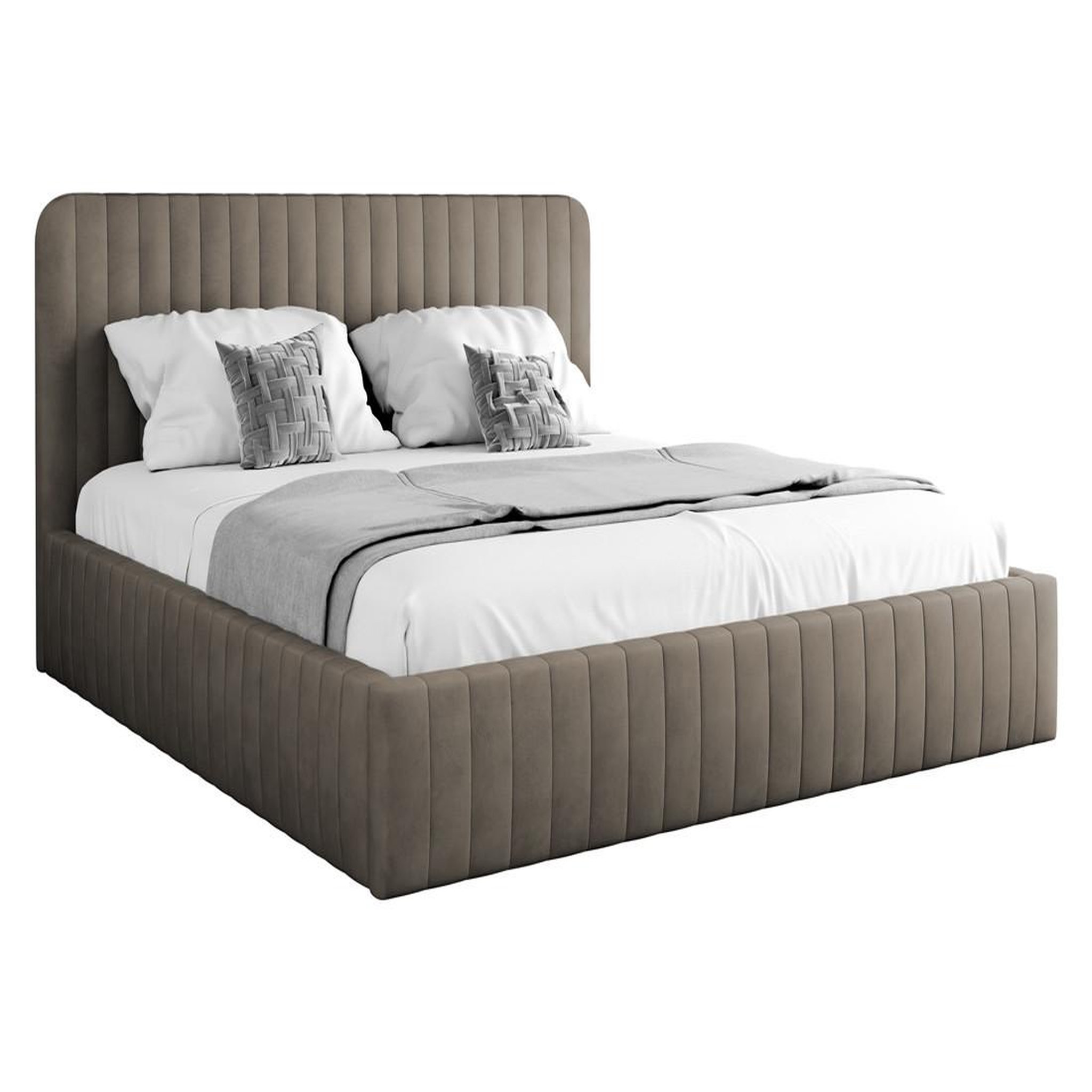 Voir la diapositive 2 : BEST MOBILIER Stuart - lit coffre - 180x200 cm - sommier inclus - en velours
