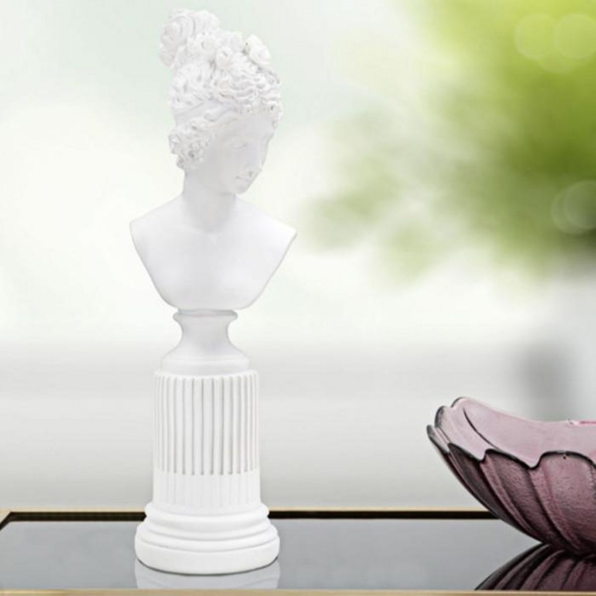 Paris Prix Statuette Buste Femme Déco  Terrence  35cm Blanc