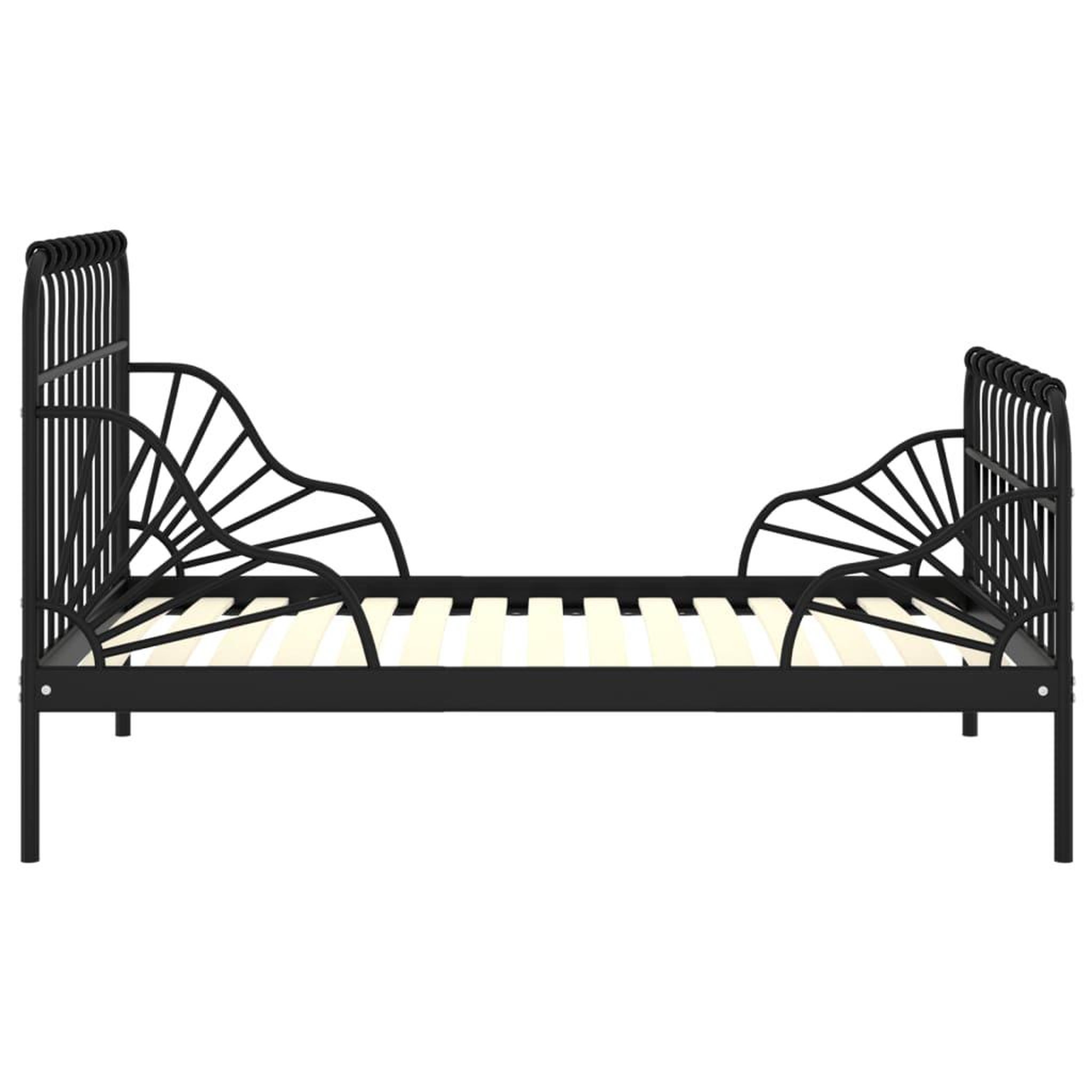 Voir la diapositive 3 : VIDAXL Cadre de lit extensible Noir Metal 80x130/200 cm