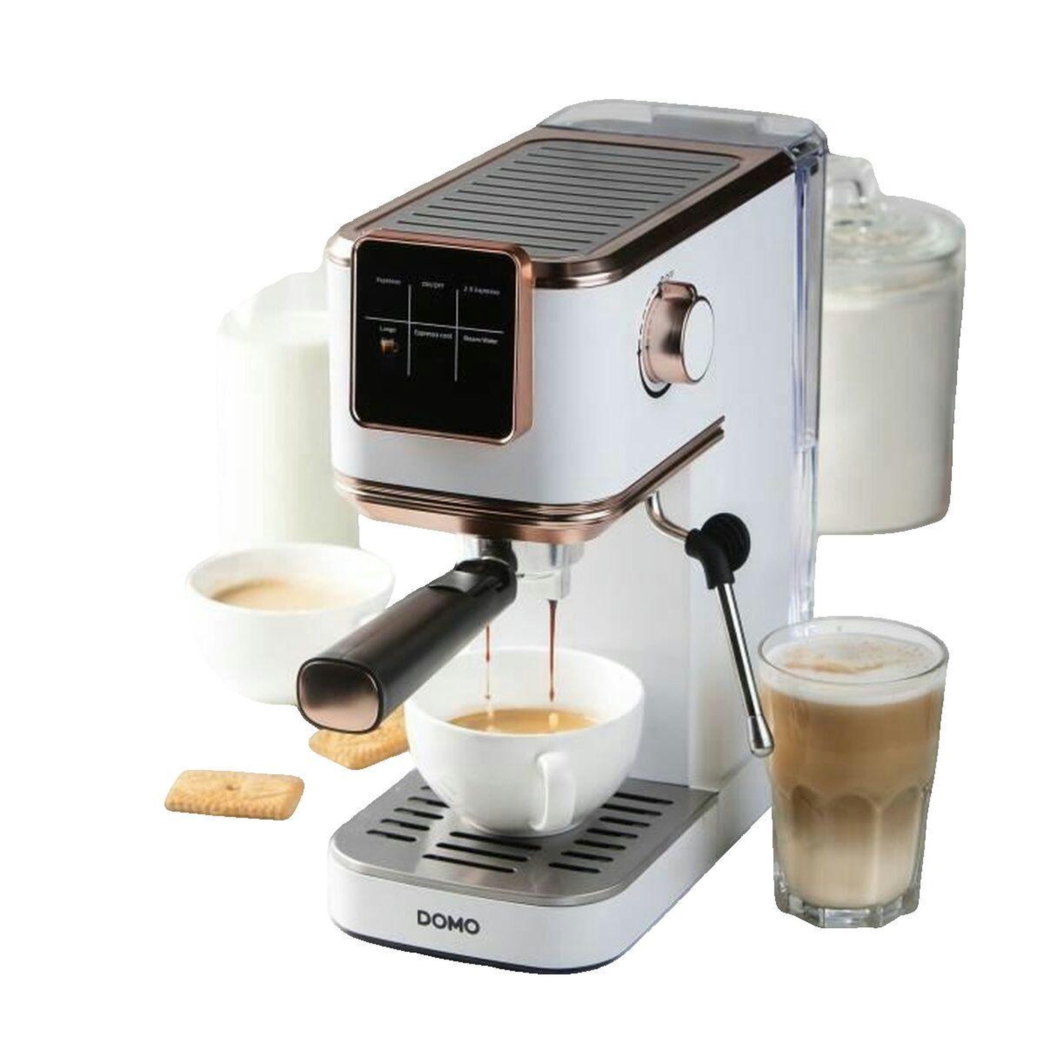 Voir la diapositive 2 : Domo Machine à expresso Domo DO746K blanc