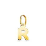 L'ATELIER D'AZUR Pendentif Or 18 Carats 750 Jaune - Initiale Lettre  R  - Chaine Offerte