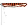 Voir la diapositive 4 : VIDAXL Auvent manuel retractable avec LED 4x3 m Orange et marron