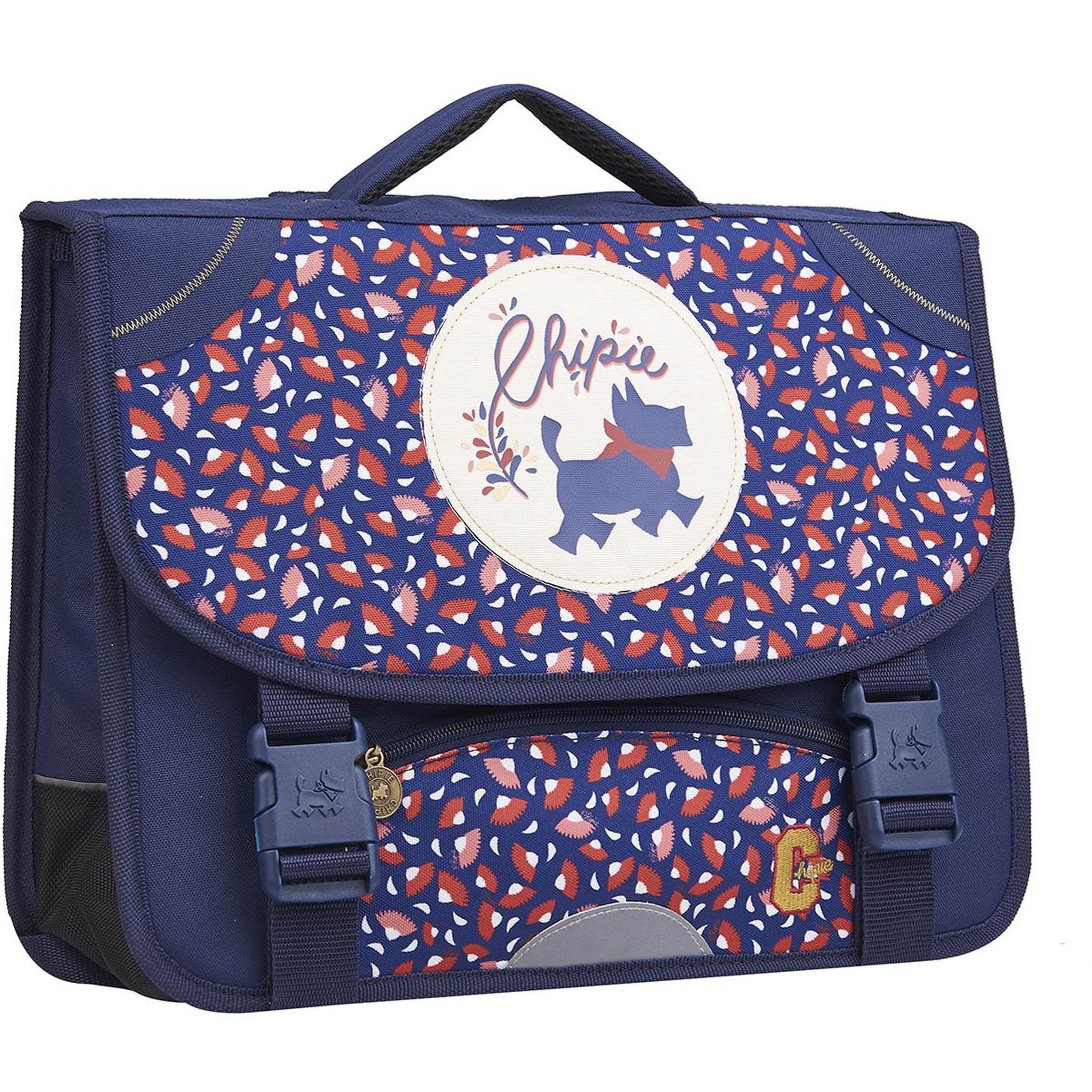 Voir la diapositive 2 : CHIPIE Cartable 38 cm CP/CE1/CE2 bleu motifs feuilles