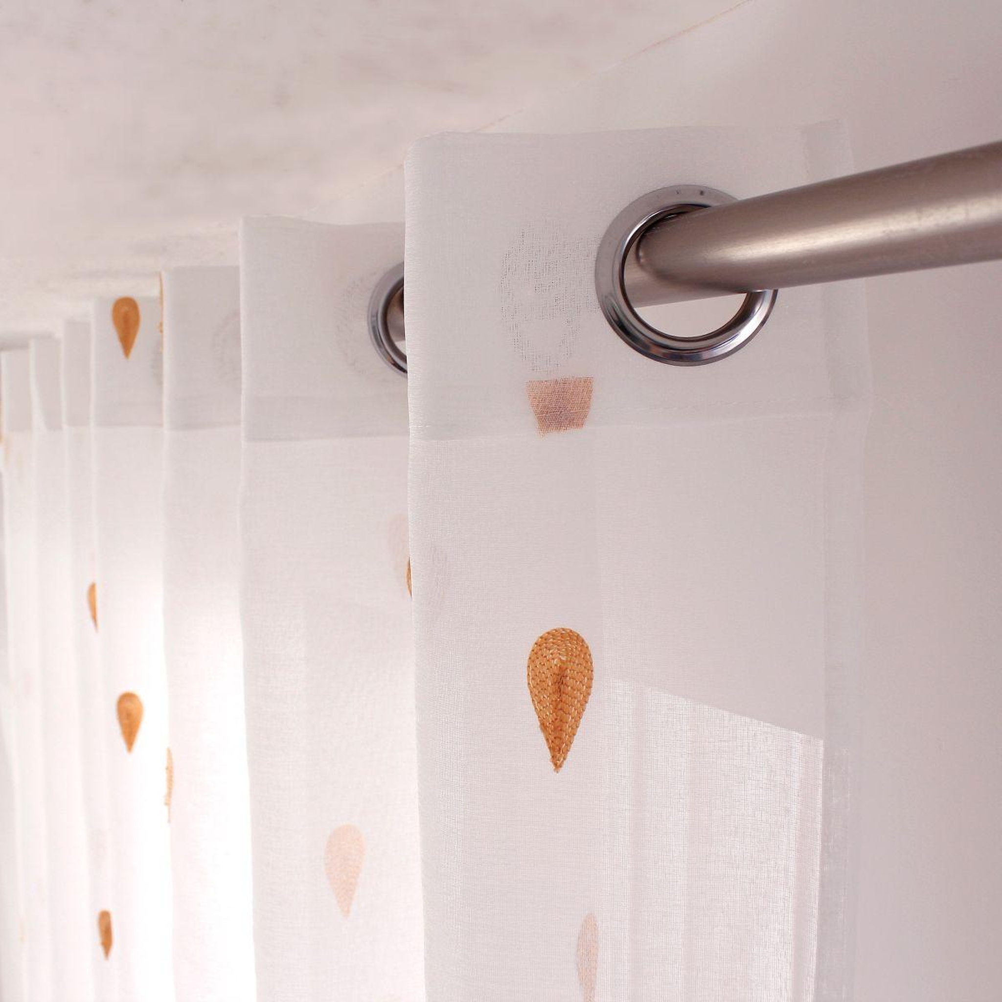 Voir la diapositive 2 : ENJOY HOME Rideau voilage brodé  telline  140x240cm miel