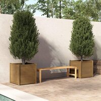 Jardinière Blanc 78x78x27 cm Bois massif de pin …