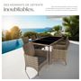 Voir la diapositive 4 : tectake Salon de jardin pour 8 personnes marron naturel/gris foncé