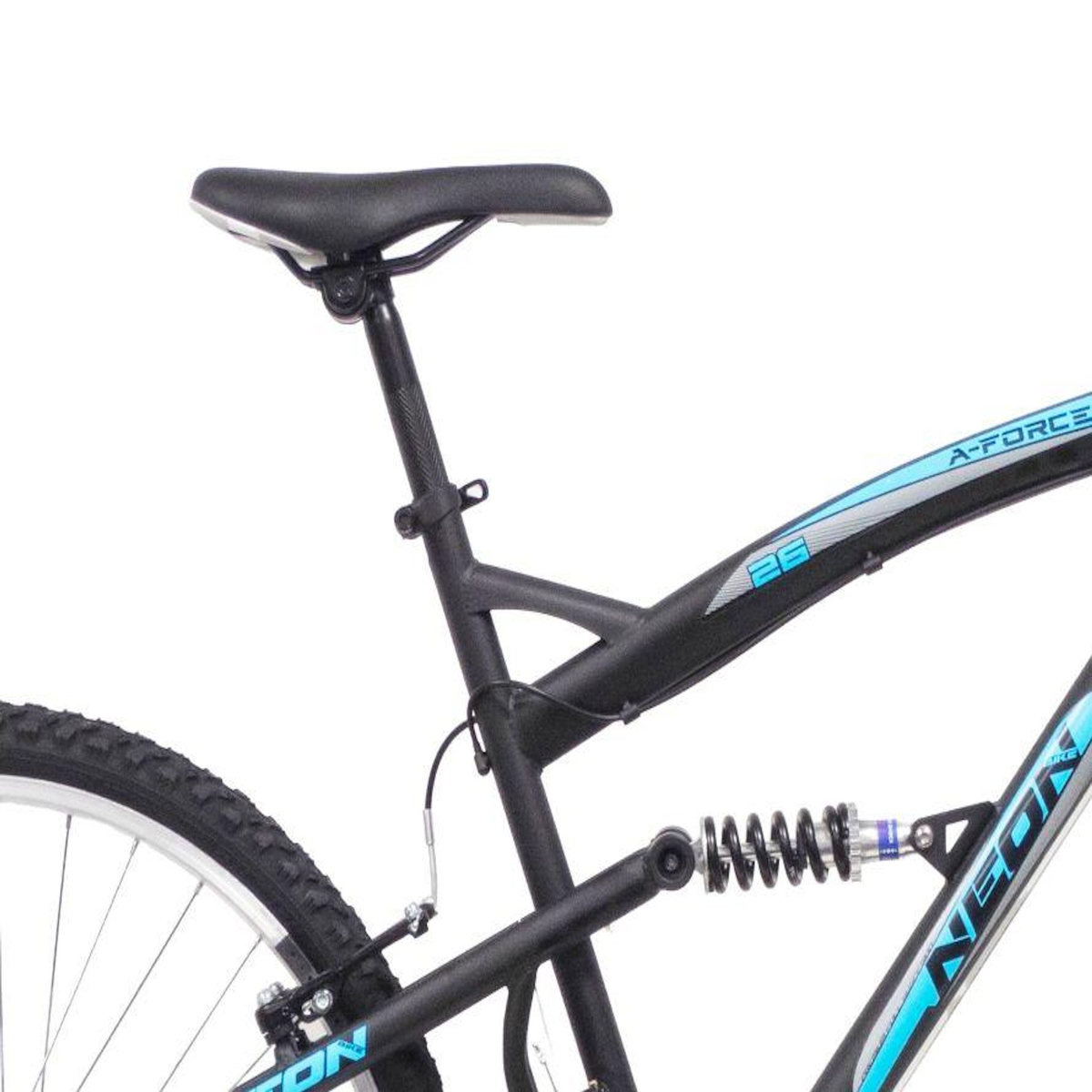 Vélo VTT 26'' NEON - Cadre Acier Suspendu - Fourche Télescopique - 18 Vitesses - Dérailleur Shimano - Poignées Tourantes