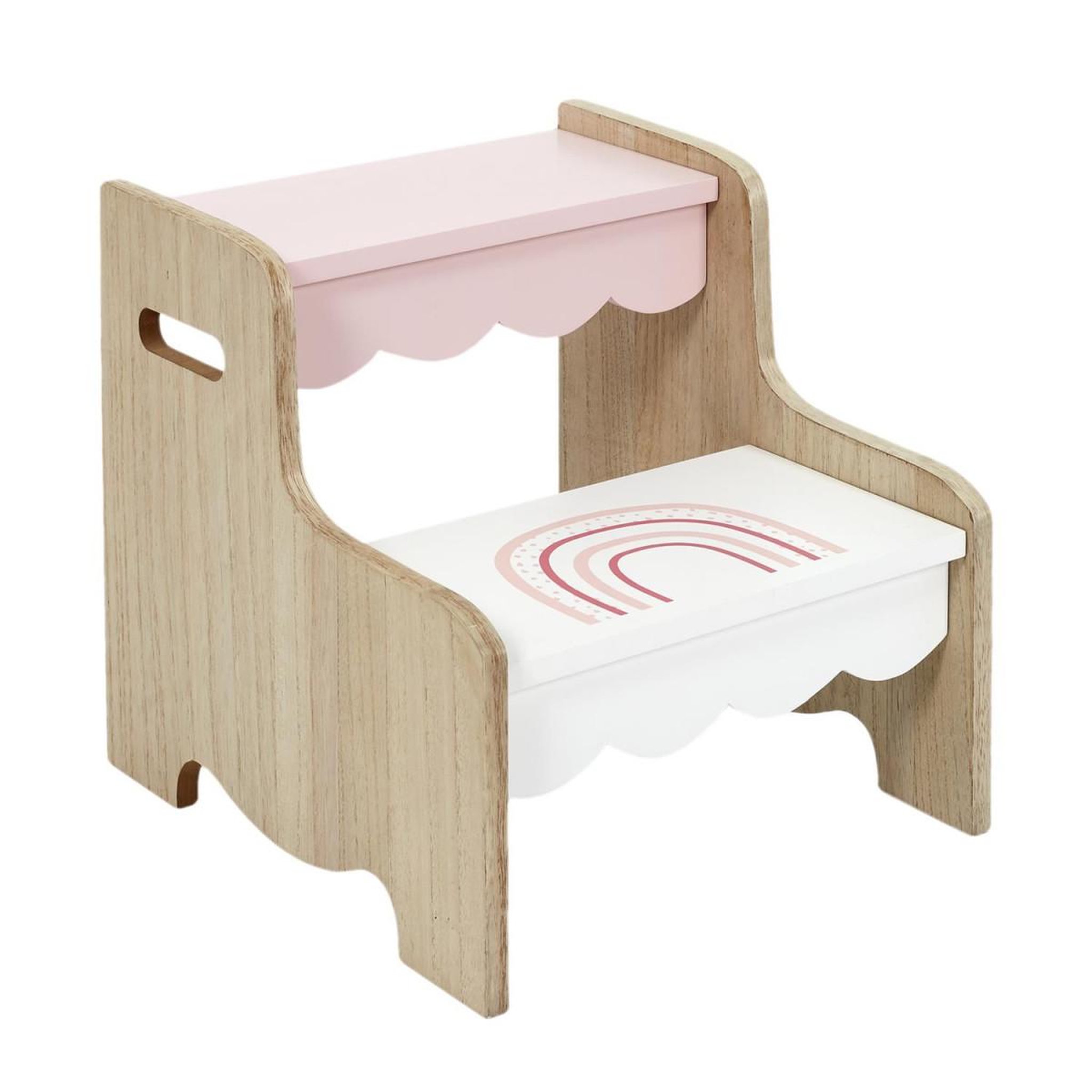 HOME DECO KIDS Marchepied pour enfant  fille  33cm rose & blanc