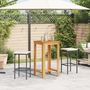 Voir la diapositive 3 : VIDAXL Ensemble de bar de jardin 3 pcs noir bois massif acacia rotin