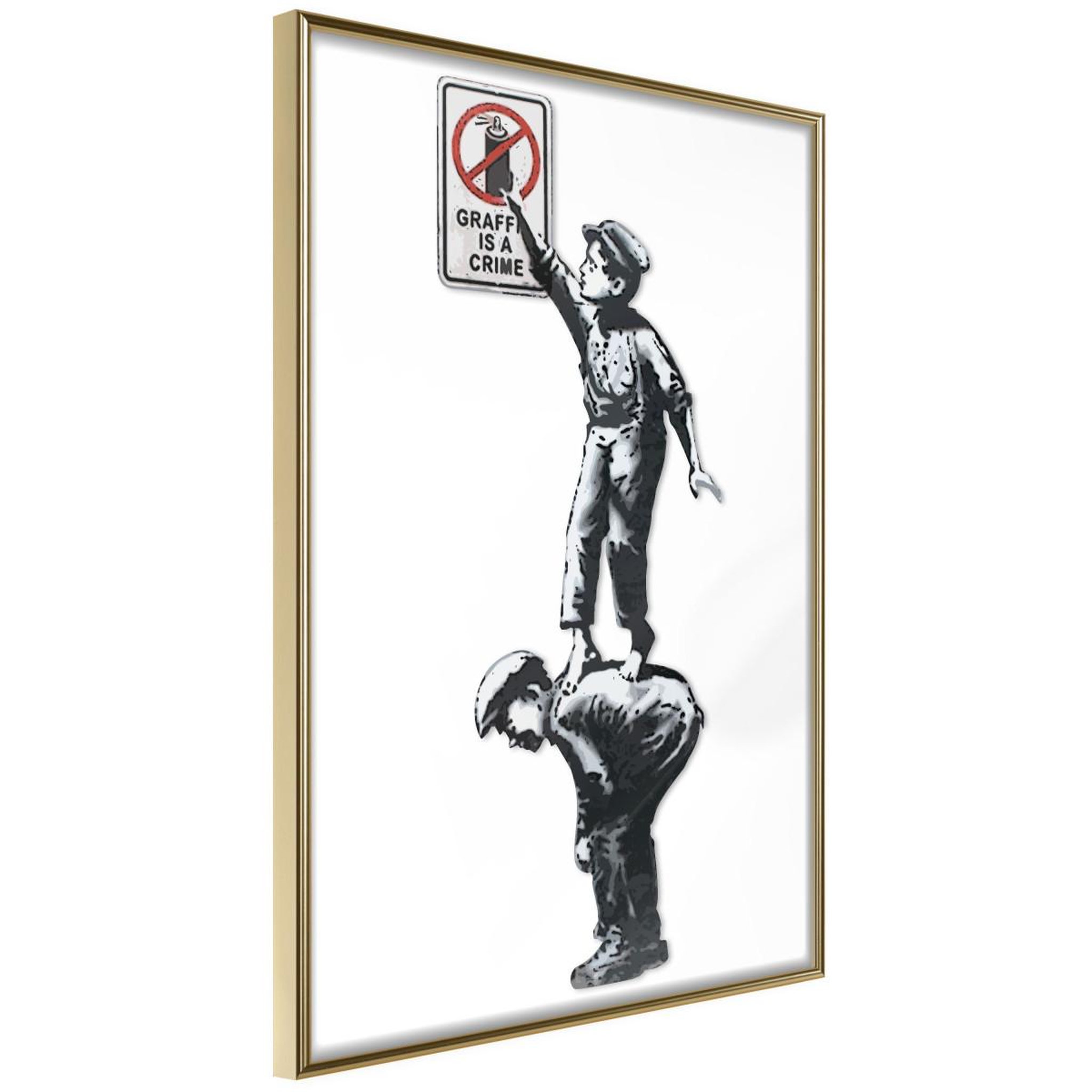 Paris Prix Affiche murale encadrée  banksy graffiti is a crime