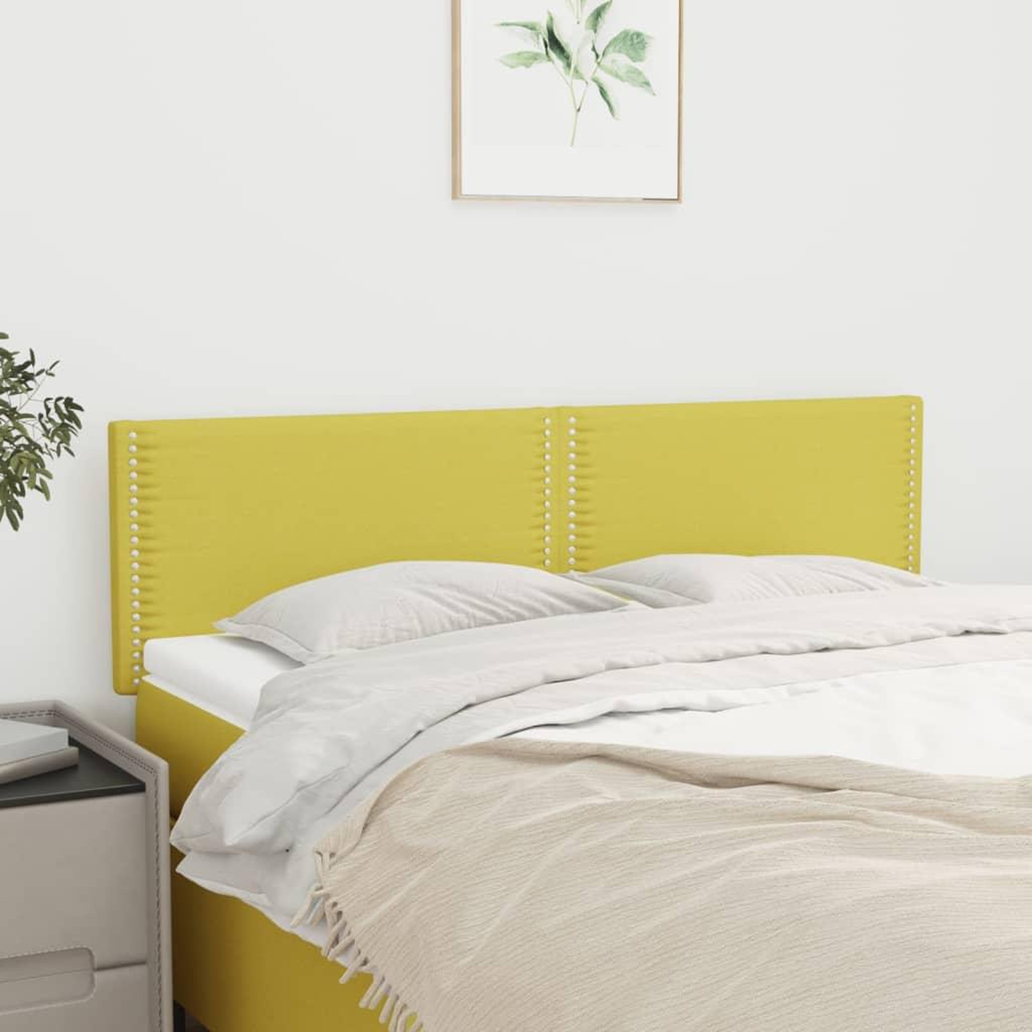 Voir la diapositive 1 : VIDAXL Tetes de lit 2 pcs Vert 72x5x78/88 cm Tissu