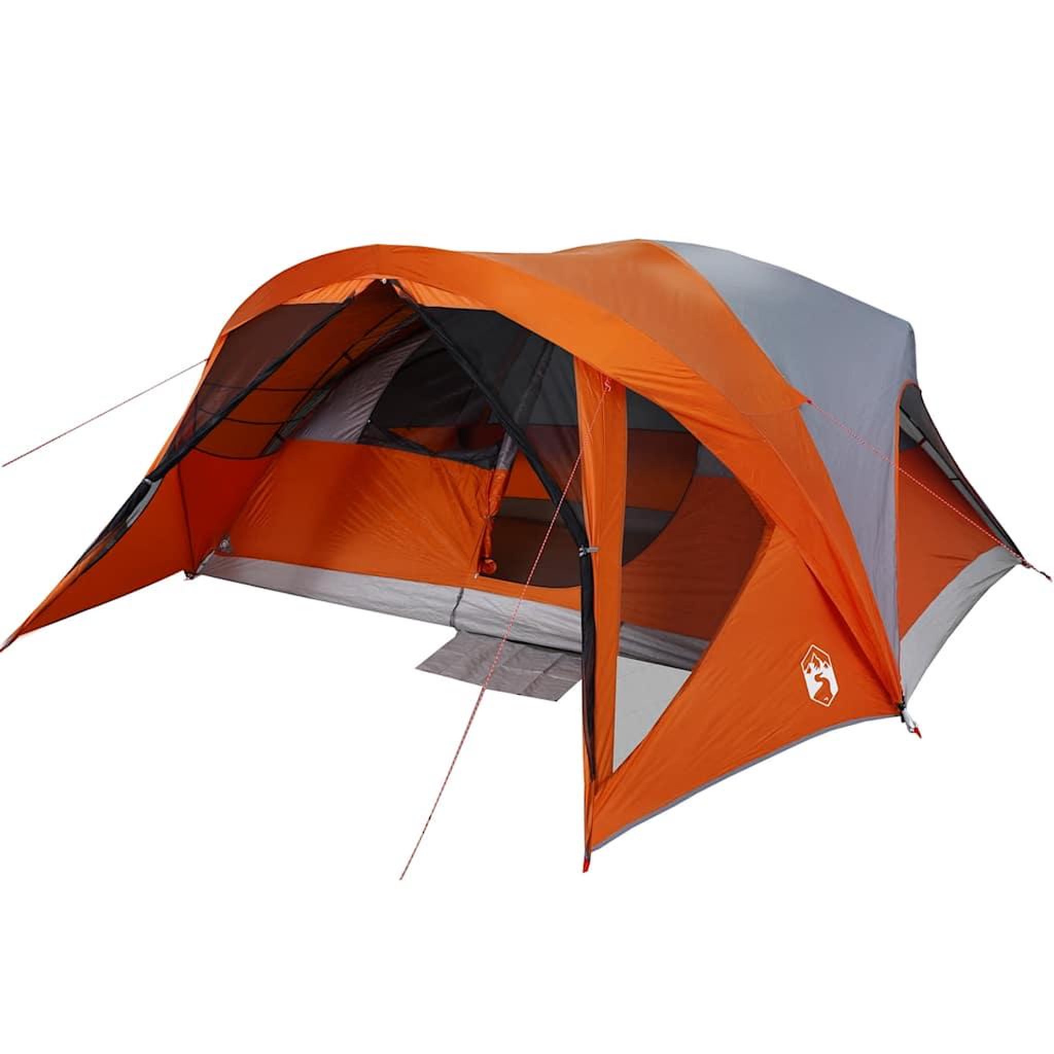 Voir la diapositive 2 : VIDAXL Tente de cabine familiale 6 personnes gris orange impermeable