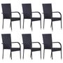Voir la diapositive 5 : VIDAXL Ensemble a manger de jardin 7 pcs Resine tressee Noir