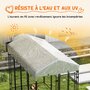 Voir la diapositive 5 : PAWHUT Chenil extérieur chien - cage chien - enclos chien - toile toit imperméable anti-UV, 2 portes verrouillables - acier noir PE gris
