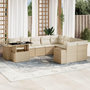 Voir la diapositive 1 : VIDAXL Salon de jardin avec coussins 10 pcs beige resine tressee